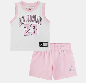 Jordan baby shorts swimsuit set "23" Pink