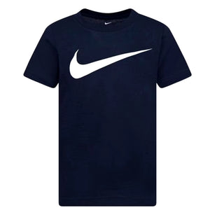 Camiseta Nike com logotipo swoosh "obsidian/white" infantil