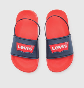 Levi's slide sandales baby logo TD "Marine/red"