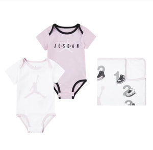 Jordan coffret bébé Body et couverture Pink/white