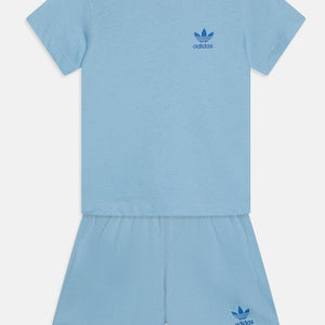 Adidas Ensemble logo bébé tee-shirt et short "Trefoil" Double Blue
