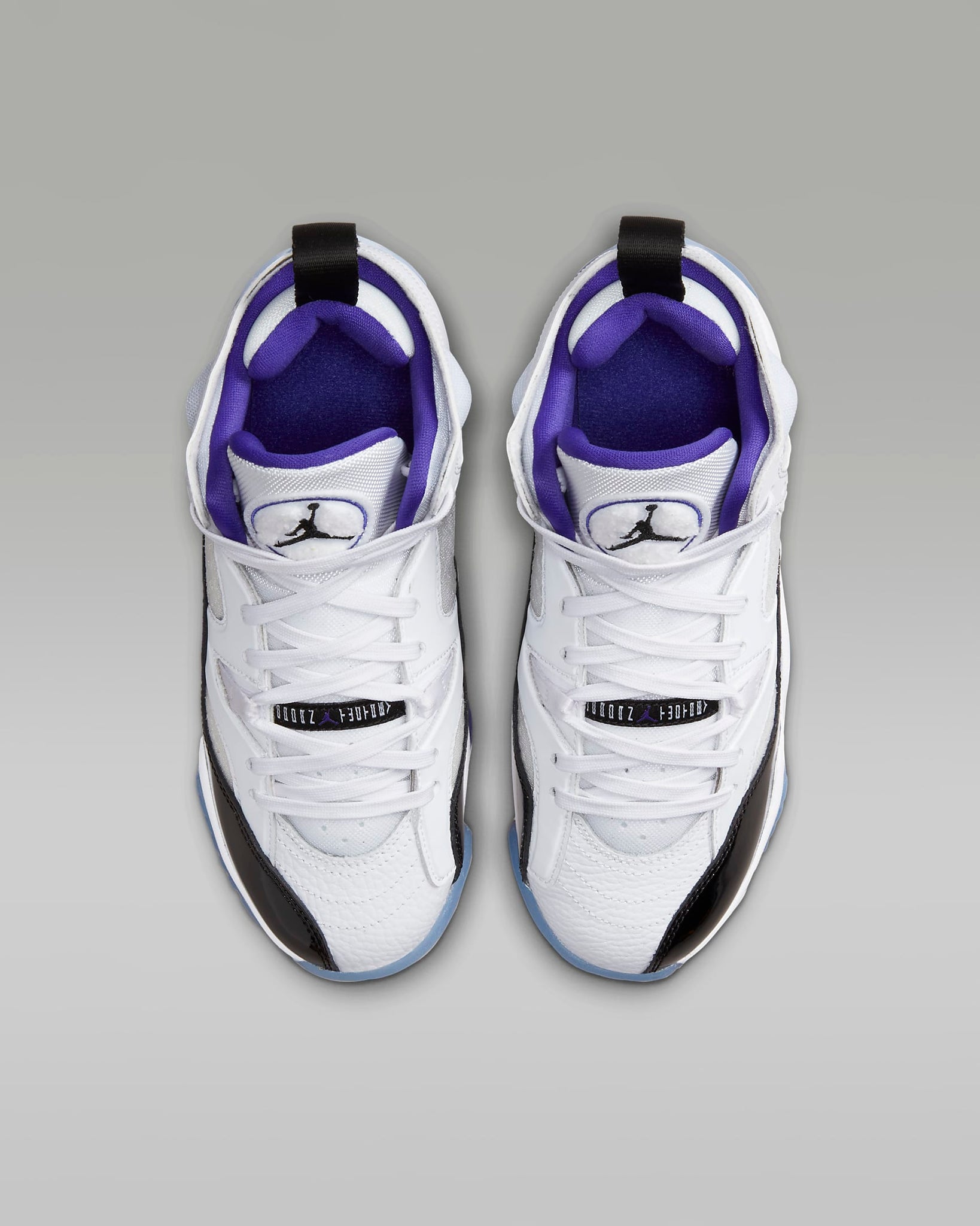 Jordan baskets "Jumpman Two trey" GS Junior White/black/purple