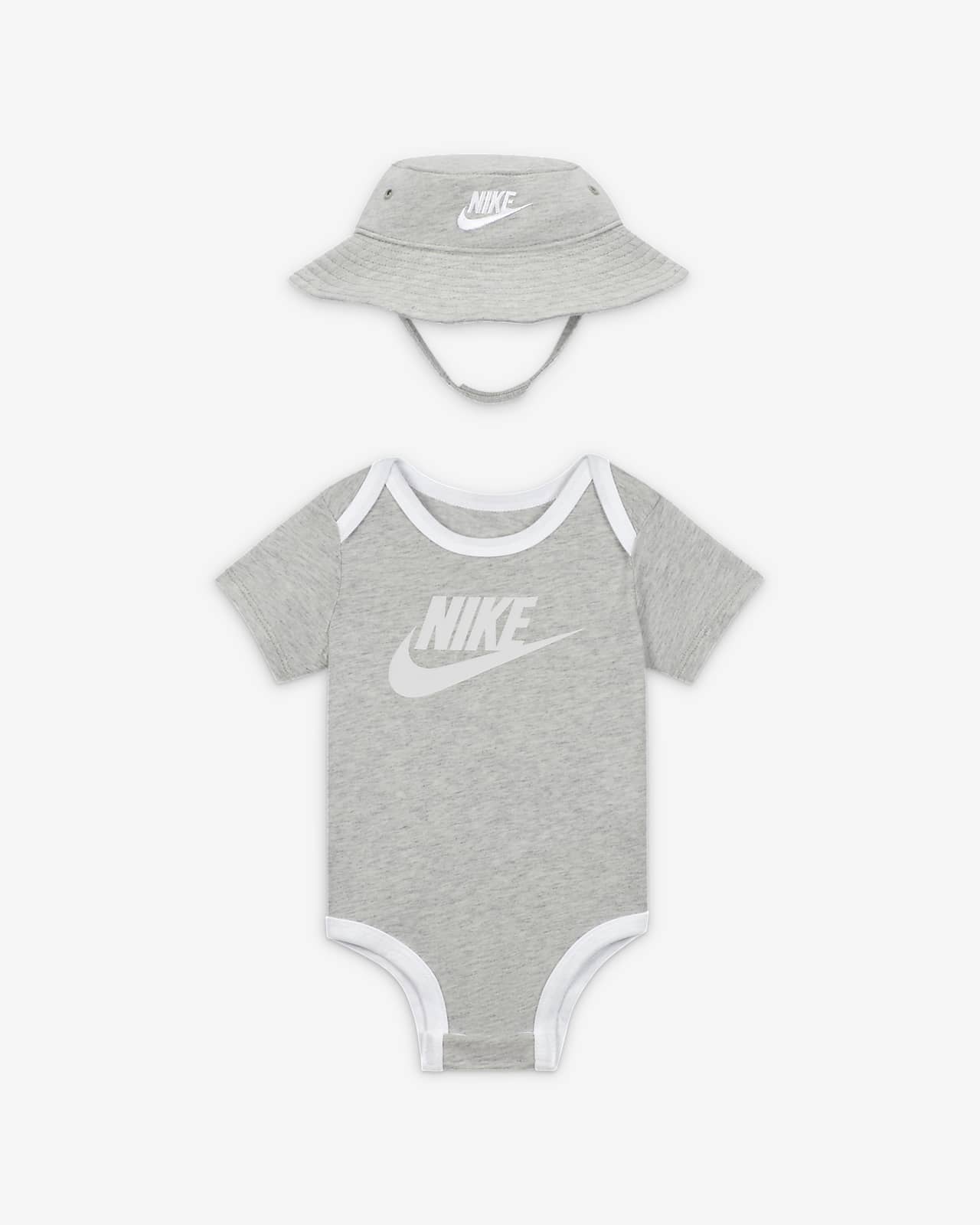 Nike ensemble bébé avec bob et body assorti Grey