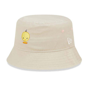 New Era bob enfant Bucket Hat kid "Looney Tunes Tweety bird" Cream