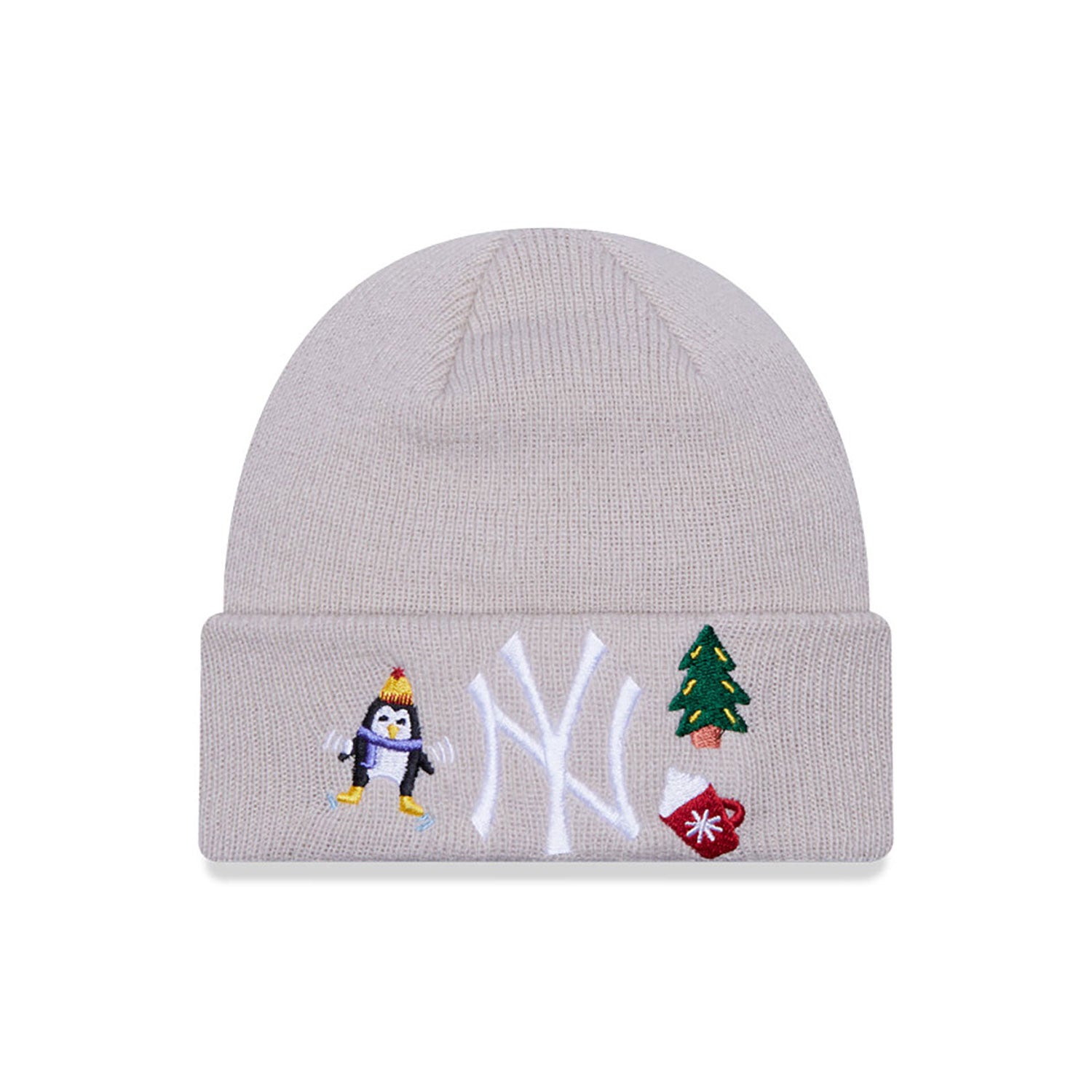 New Era bonnet bébé Festive Cuff "NY Yankees" Christmas 2023 Cream
