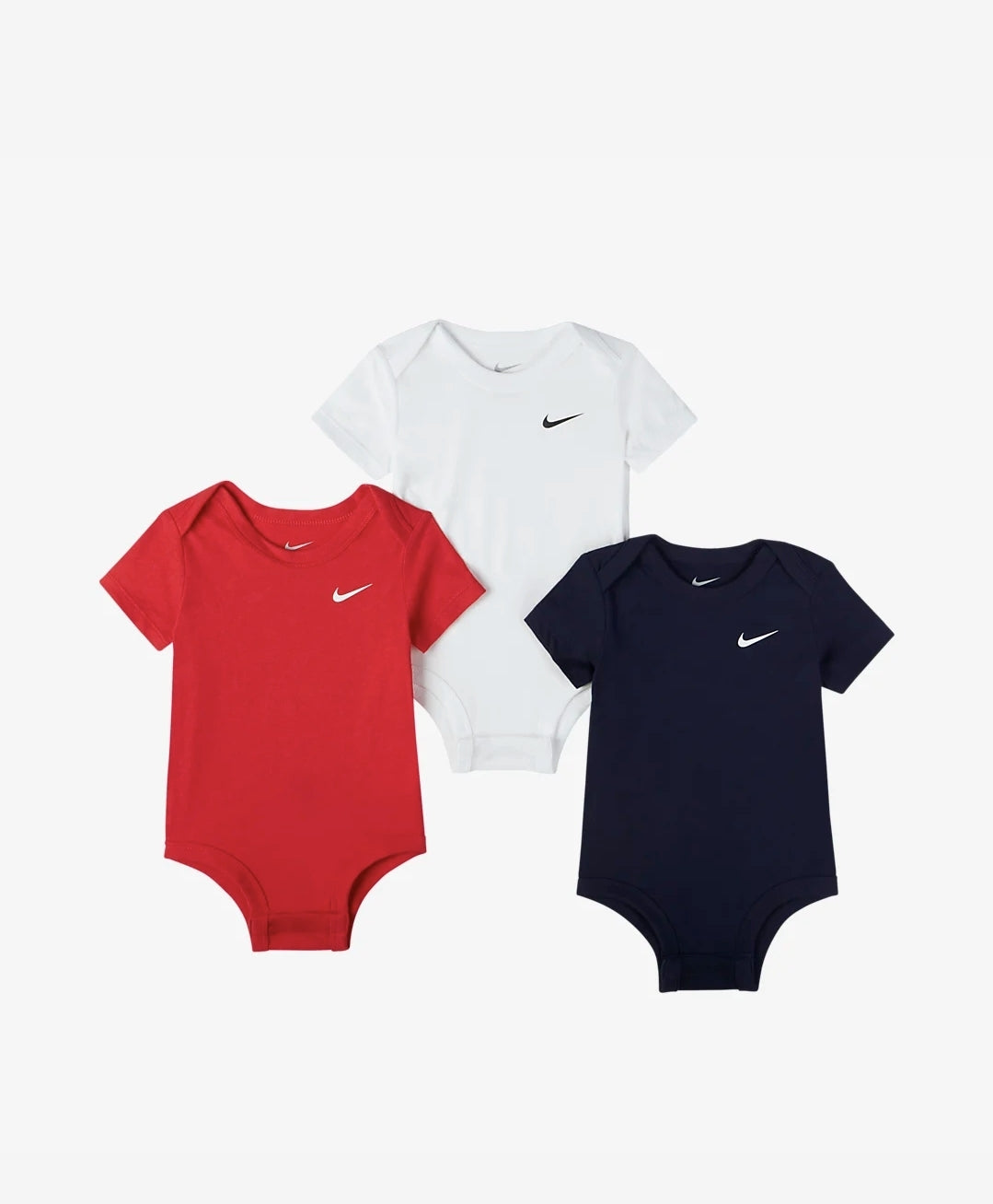 Nike pack 3 corpo bebê clássico branco preto