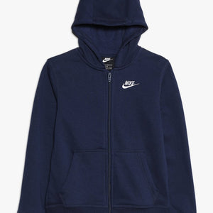 Nike Futura Navy Blue Hoodie Jacket com logotipo bordado