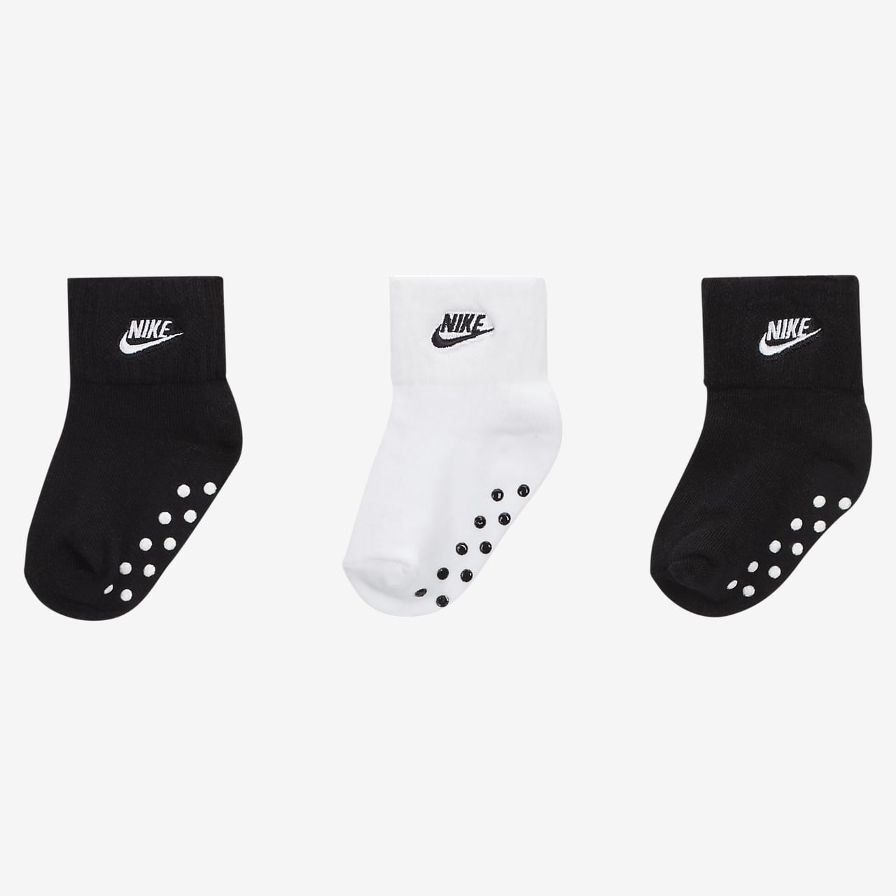 Nike pack x 3 chaussettes Swoosh noir/blanc antidérapantes