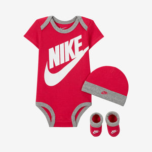 Nike coffret bébé Futura Rose/Gris 3 pièces