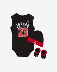 Jordan 23 coffret cadeau bébé 3 pièces black red